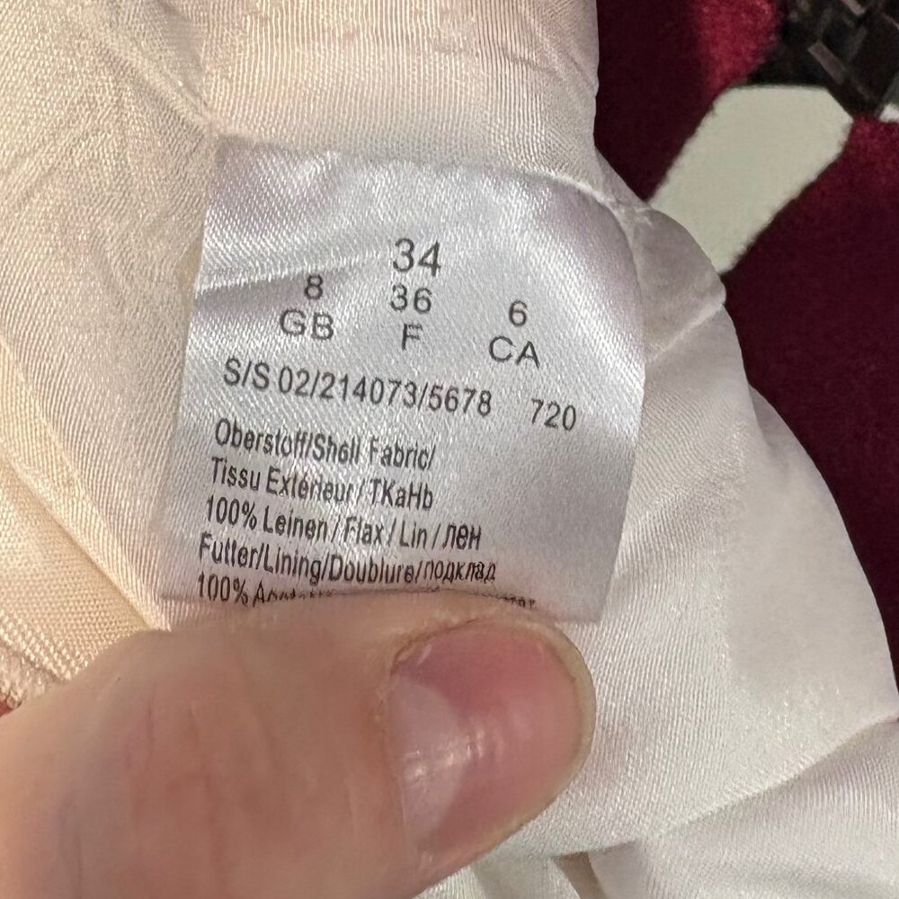 LeComte White 100% Linen Mid Length Dress sz 6 - Picture 6 of 10